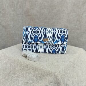 Blue Ikat Box Sling Bags