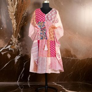 Pink Patch Work Kaftan