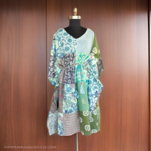 Green Patch Work Kaftan